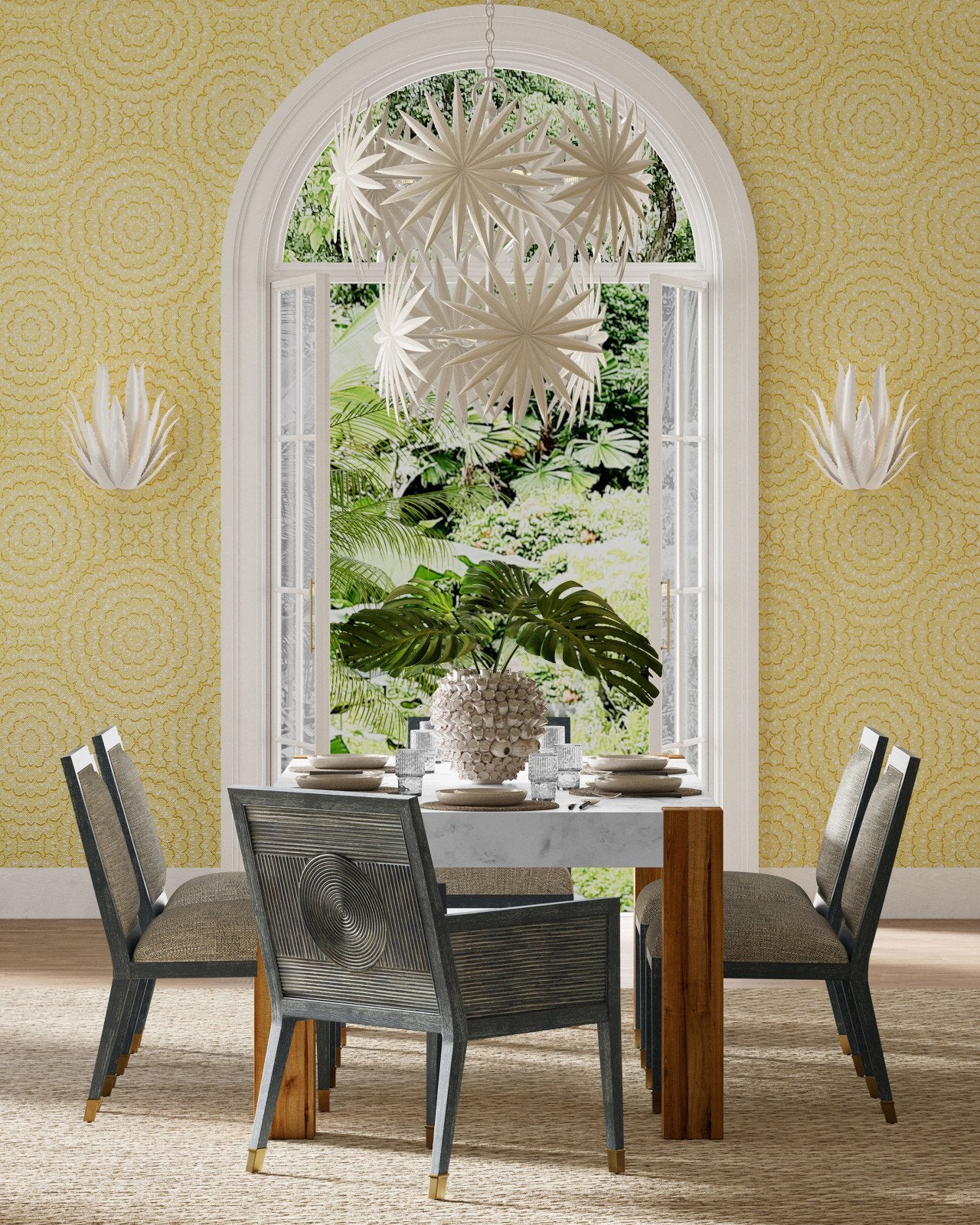 Bismarkia Medium White Chandelier
